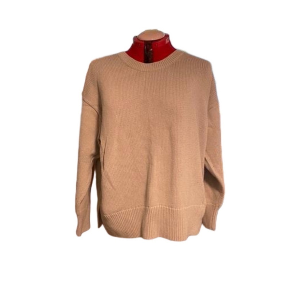 Philosophy 100% cotton tan round neck thick knitted sweater size XXL